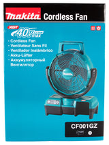 Makita Akku-Lüfter 40V | kraftvoll, mit 235 mm Ventilatordurchmesser & 3 Stufen - CF001GZ