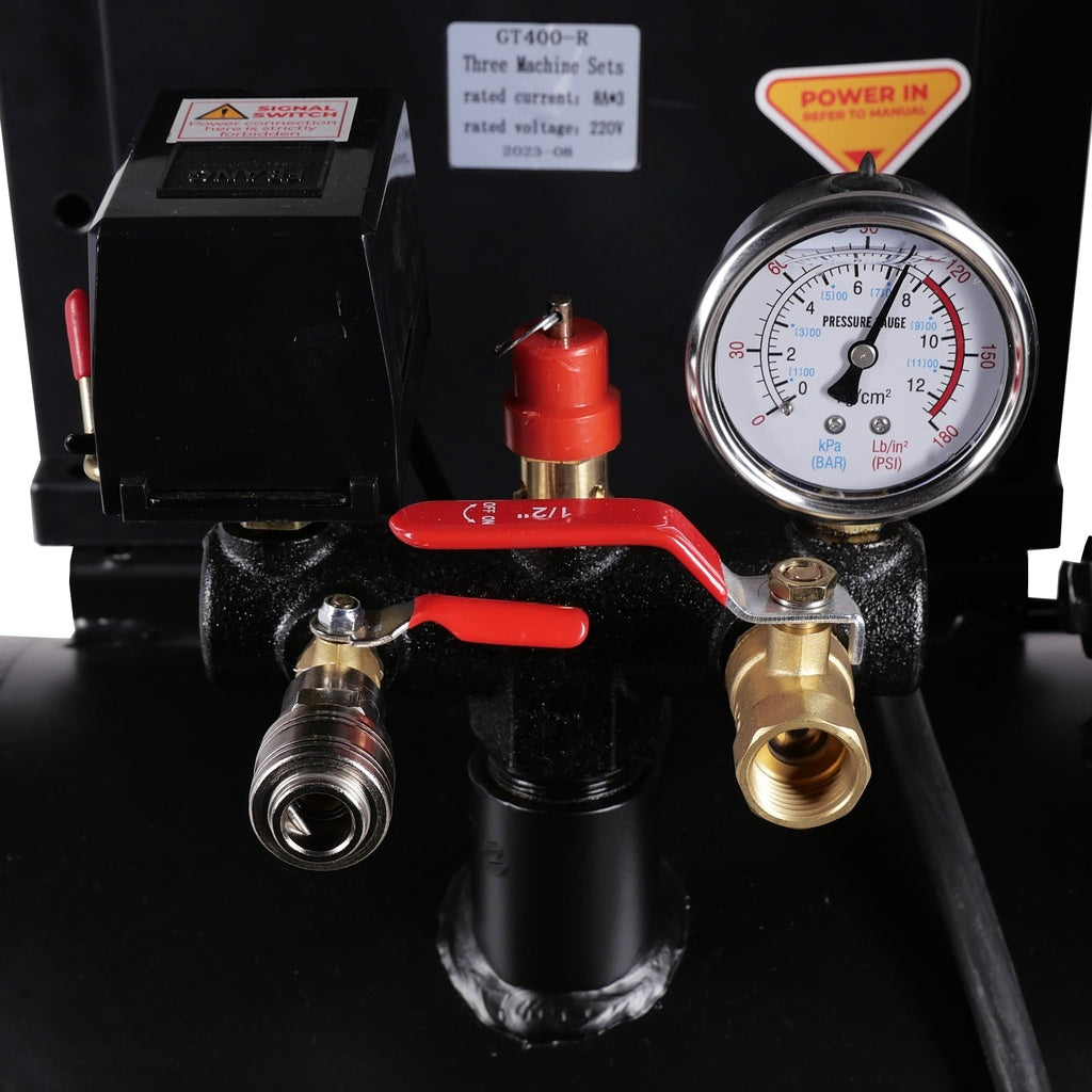 AirPro 150 L/min Ölfreier Flüsterkompressor, Silent Kompressor - 3x1 PS - 100 L Tankvolumen - 230V - CP21P3T100