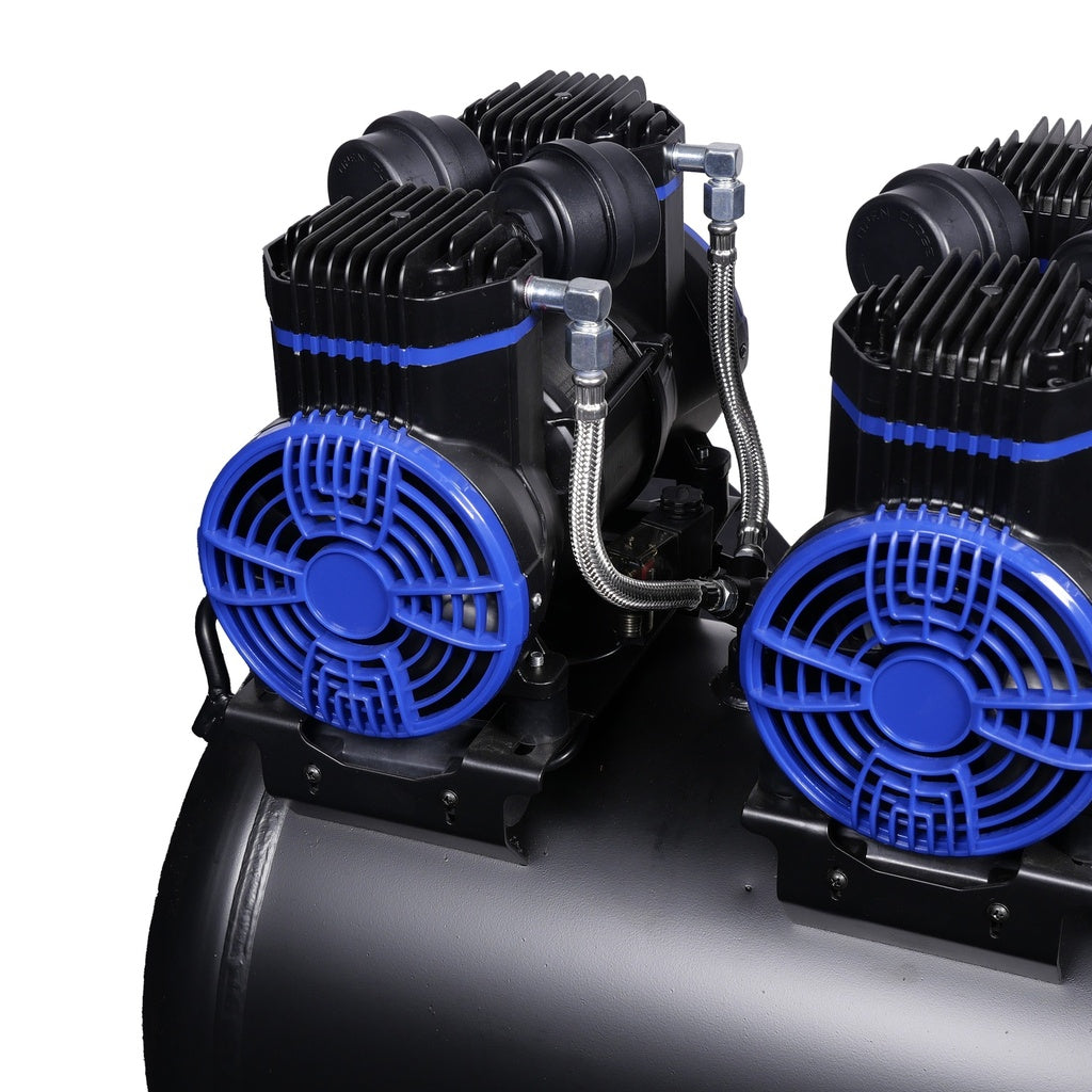 AirPro 150 L/min Ölfreier Flüsterkompressor, Silent Kompressor - 3x1 PS - 100 L Tankvolumen - 230V - CP21P3T100