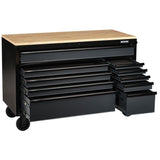 BUNKER Profi Werkbank mit Schubladen 56 Zoll, 155 cm - Grau - 56 Zoll, 155 cm - Werkbank mit Rollen - 10 Schubladen - D08227