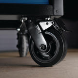 BUNKER Profi Werkbank 56 Zoll, 155 cm - Blau - Werkbank mit Schubladen - 10 - Werkbank mit Rollen - D08237