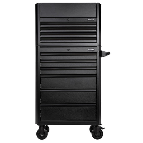 BUNKER Werkzeugwagen mit Topcase, 10 Soft-Close-Schubladen, 660mm, schwarz D24247