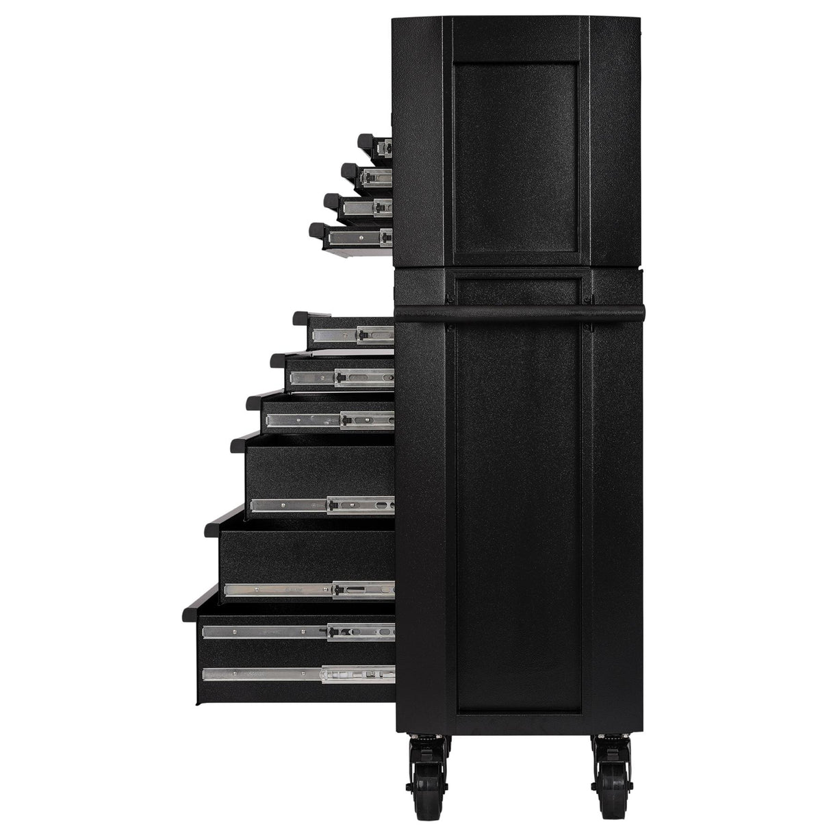 BUNKER Werkzeugwagen mit Topcase, 10 Soft-Close-Schubladen, 660mm, schwarz D24247
