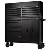 BUNKER Werkzeugwagen mit Topcase, 13 Soft-Close-Schubladen, 131cm, schwarz D24249