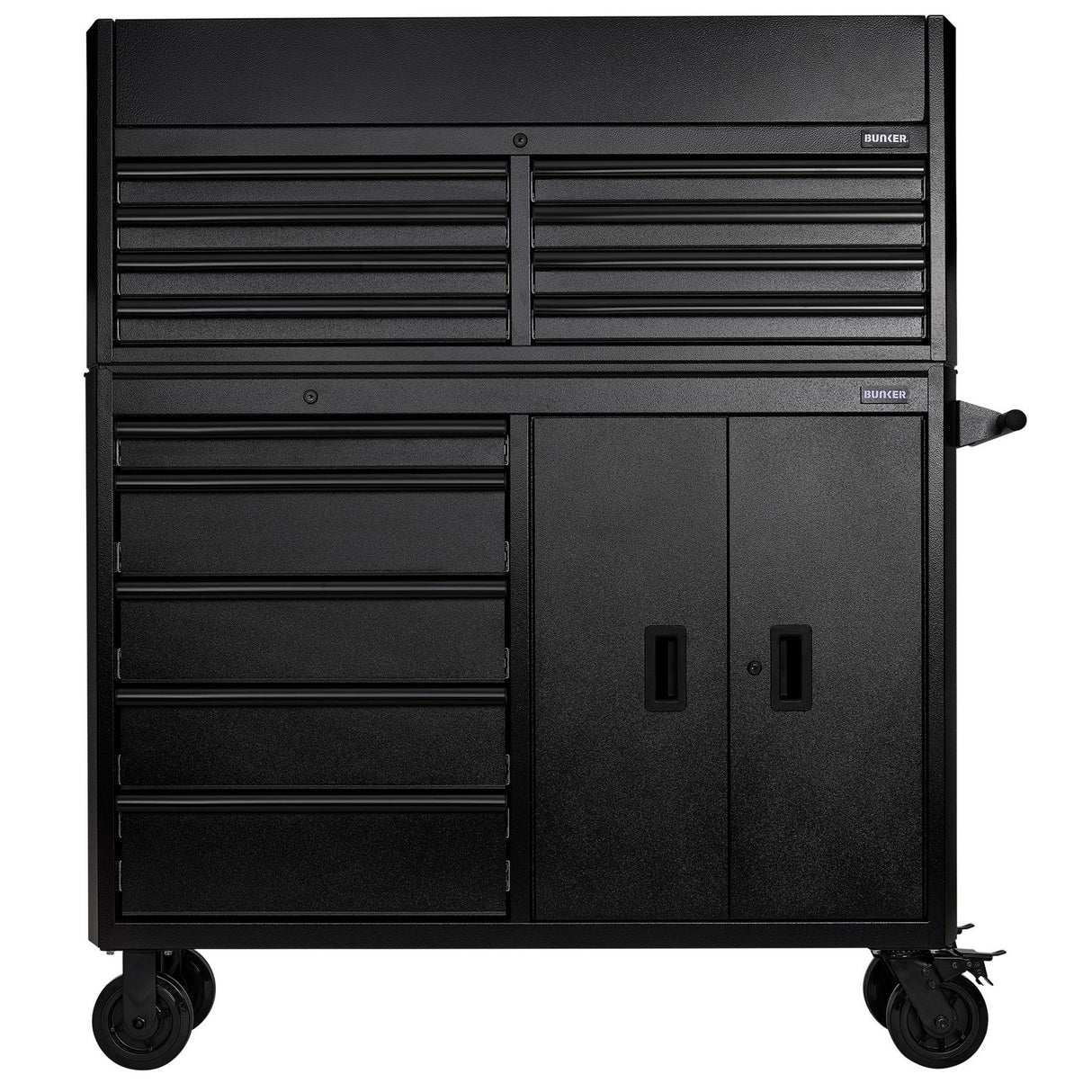 BUNKER Werkzeugwagen mit Topcase, 13 Soft-Close-Schubladen, 131cm, schwarz D24249