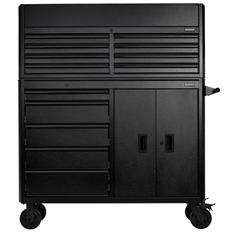 BUNKER Werkzeugwagen mit Topcase, 13 Soft-Close-Schubladen, 131cm, schwarz D24249