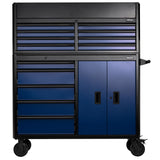 BUNKER Werkzeugwagen mit Topcase, 13 Soft-Close-Schubladen, 131cm, blau D24254