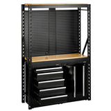 BUNKER Modular Regalsystem Combo Werkstatteinrichtung Regal Werkbank mit Hartholz-Arbeitsplatte - 15-teilig - D27912