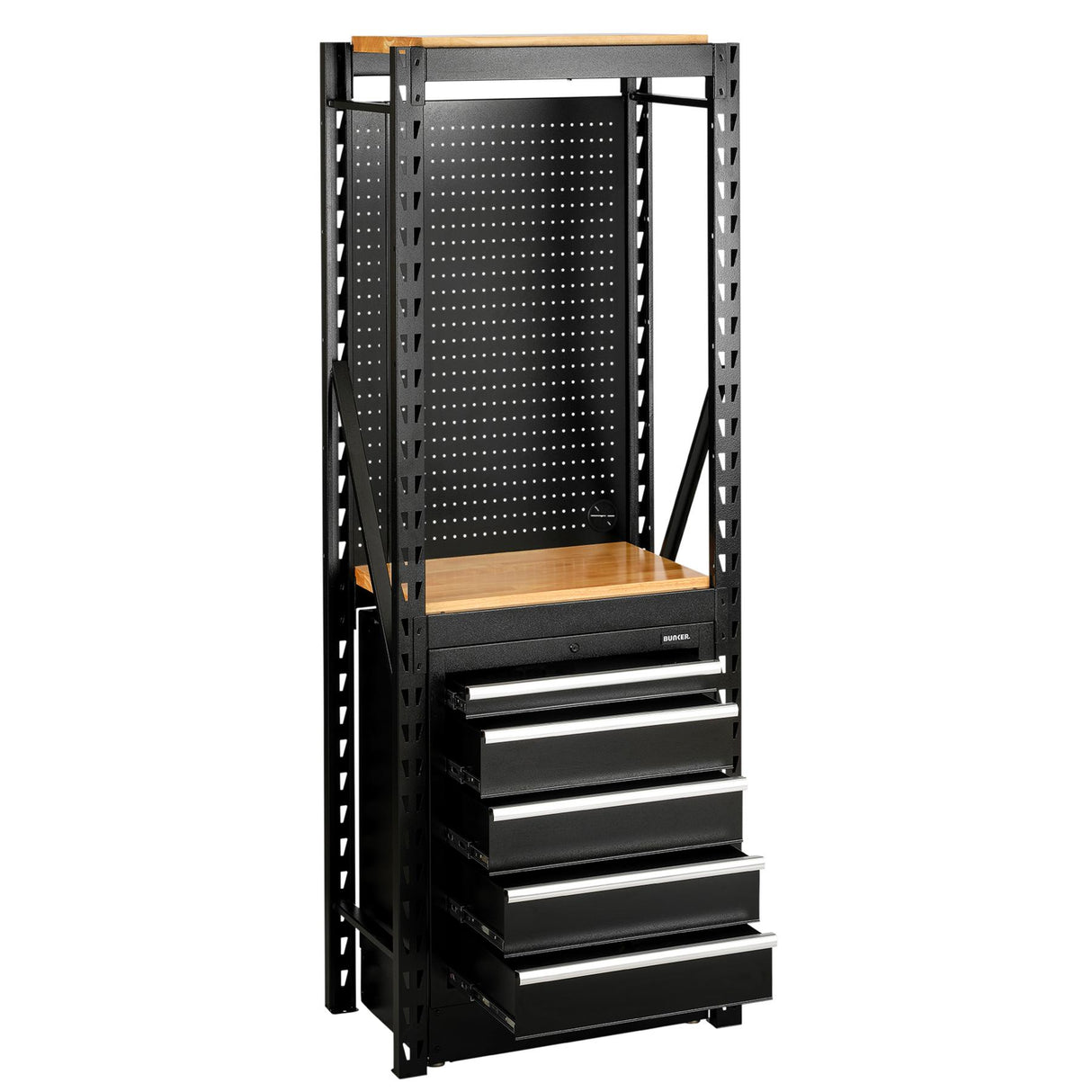 BUNKER 750mm Modular Regalsystem Combo Werkstatteinrichtung Regal Werkbank mit Hartholz-Arbeitsplatte - 13-teilig - D27919