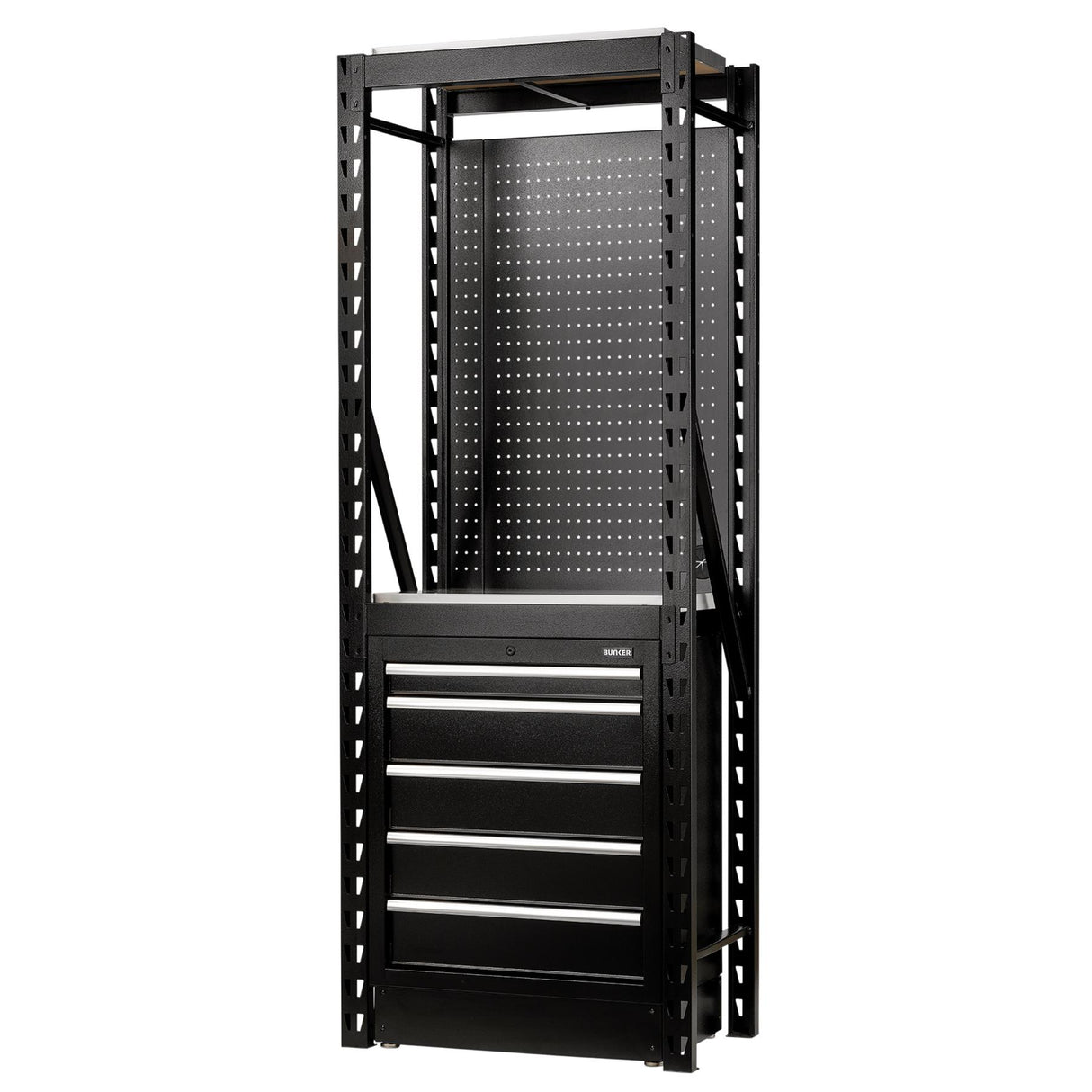 BUNKER 750mm Modular Regalsystem Combo Werkstatteinrichtung Regal Werkbank mit Edelstahl-Arbeitsplatte - 13-teilig - D27975