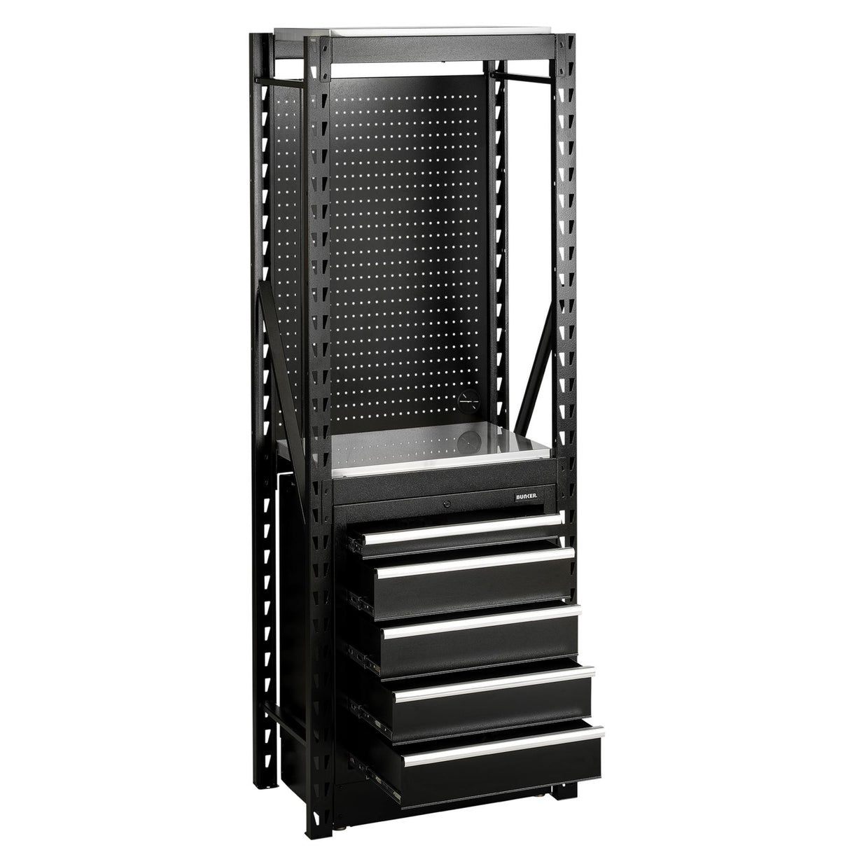 BUNKER 750mm Modular Regalsystem Combo Werkstatteinrichtung Regal Werkbank mit Edelstahl-Arbeitsplatte - 13-teilig - D27975
