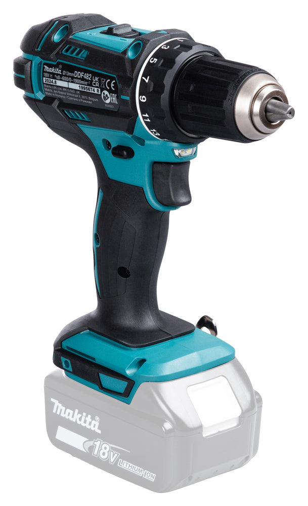 Makita Akku-Bohrschrauber 18V | 21 Drehmomentstufen, Vollmetall-Getriebe & XPT - DDF482Z