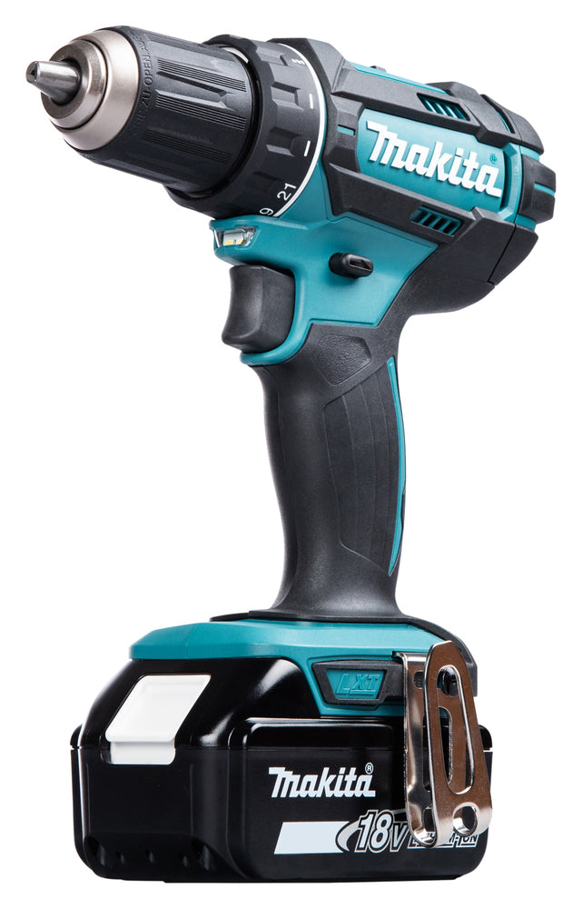 Makita Akku-Bohrschrauber 18V | 21 Drehmomentstufen, Vollmetall-Getriebe & XPT-Schutz - DDF482RFJ