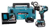 Makita Akku-Bohrschrauber 18V | Brushless, Vollmetall-Getriebe & Doppel-LED - DDF486RTJ