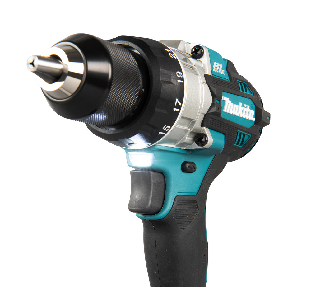 Makita Akku-Bohrschrauber 18V | Brushless, Vollmetall-Getriebe & Doppel-LED - DDF486RTJ