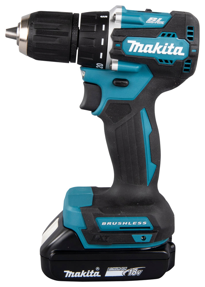 Makita Akku-Bohrschrauber 18V | ergonomischer Softgrip, kompakt & LED-Licht - DDF487RAJ