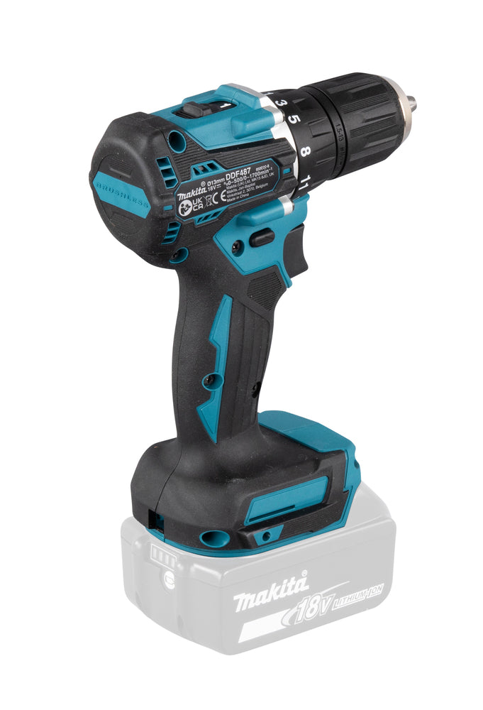Makita Akku-Bohrschrauber 18V | kompakt, ergonomisch & mit Softgrip-Griff - DDF487Z