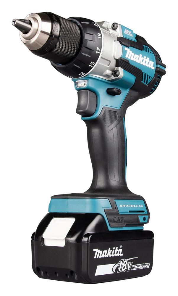 Makita Akku-Bohrschrauber 18V | Brushless, 110 Nm, kurze Bauform & Doppel-LED - DDF489RTJ