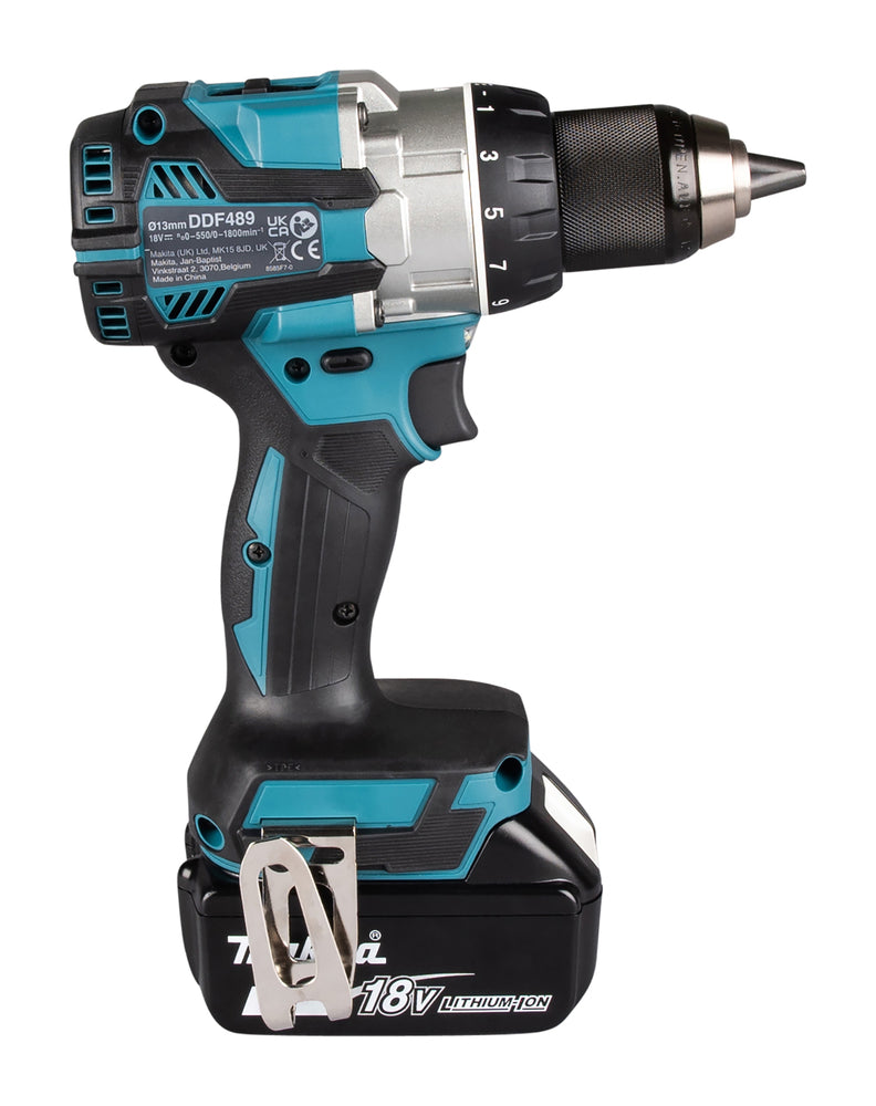 Makita Akku-Bohrschrauber 18V | Brushless, 110 Nm, kurze Bauform & Doppel-LED - DDF489RTJ