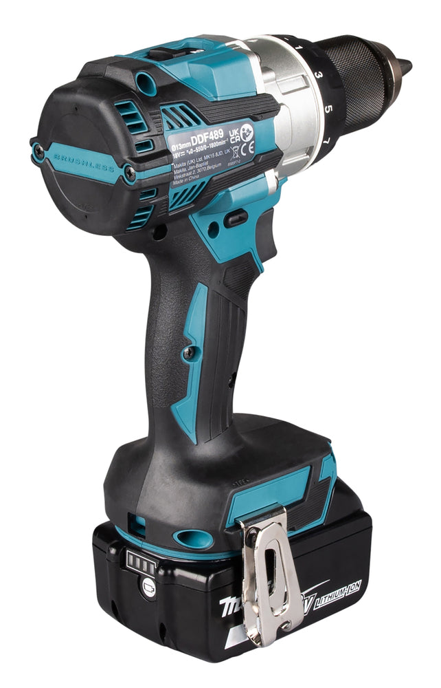 Makita Akku-Bohrschrauber 18V | Brushless, 110 Nm, kurze Bauform & Doppel-LED - DDF489RTJ