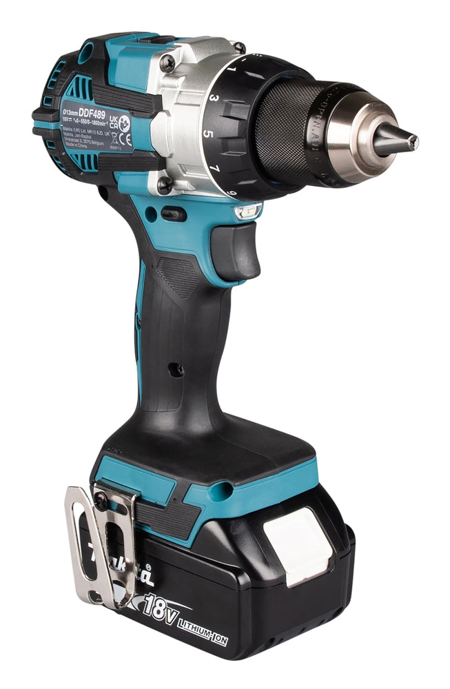 Makita Akku-Bohrschrauber 18V | Brushless, 110 Nm, kurze Bauform & Doppel-LED - DDF489RTJ