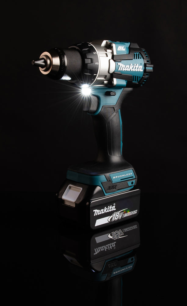 Makita Akku-Bohrschrauber 18V | Brushless, 110 Nm, kurze Bauform & Doppel-LED - DDF489RTJ