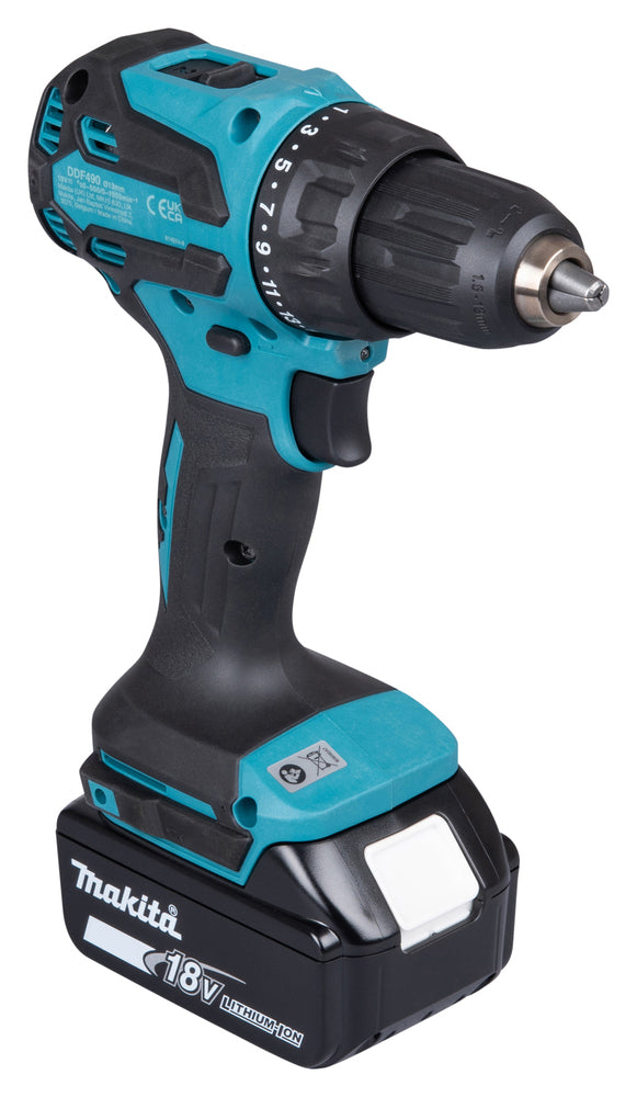 Makita Akku-Bohrschrauber 18V | 65 Nm Drehmoment, 2-Gang-Getriebe & LED-Licht - DDF490RFJ