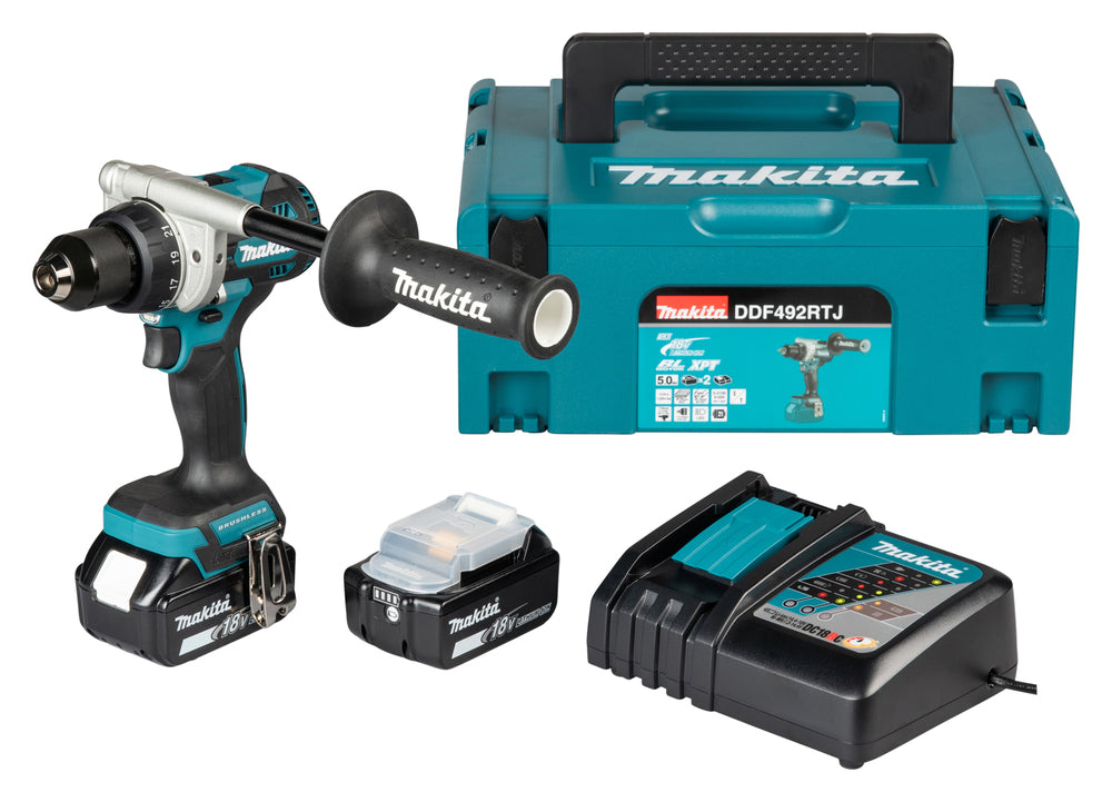Makita Akku-Bohrschrauber 18V | Brushless, Vollmetall-Getriebe & Doppel-LED - DDF492RTJ