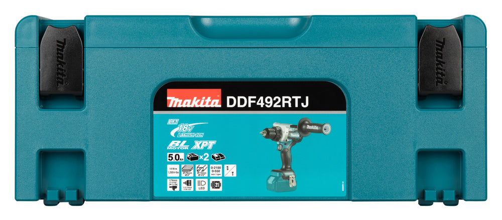 Makita Akku-Bohrschrauber 18V | Brushless, Vollmetall-Getriebe & Doppel-LED - DDF492RTJ