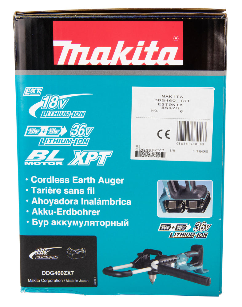 Makita Akku-Erdbohrer DDG460 | Ø150–200 mm, bis 155 Löcher & Brushless-Motor - DDG460ZX7
