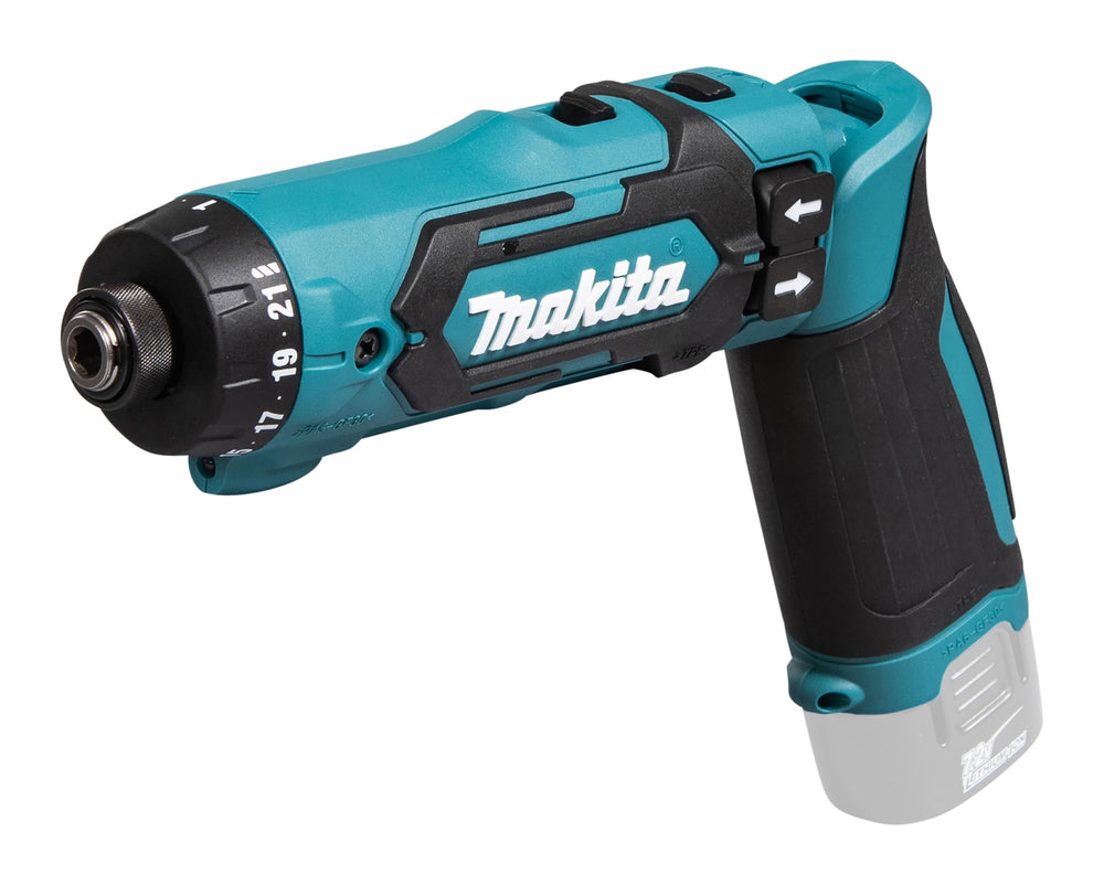 Makita Akku-Knickschrauber 7,2V | kompakt mit 21 Drehmomentstufen & 2-Gang-Getriebe - DF012DZ