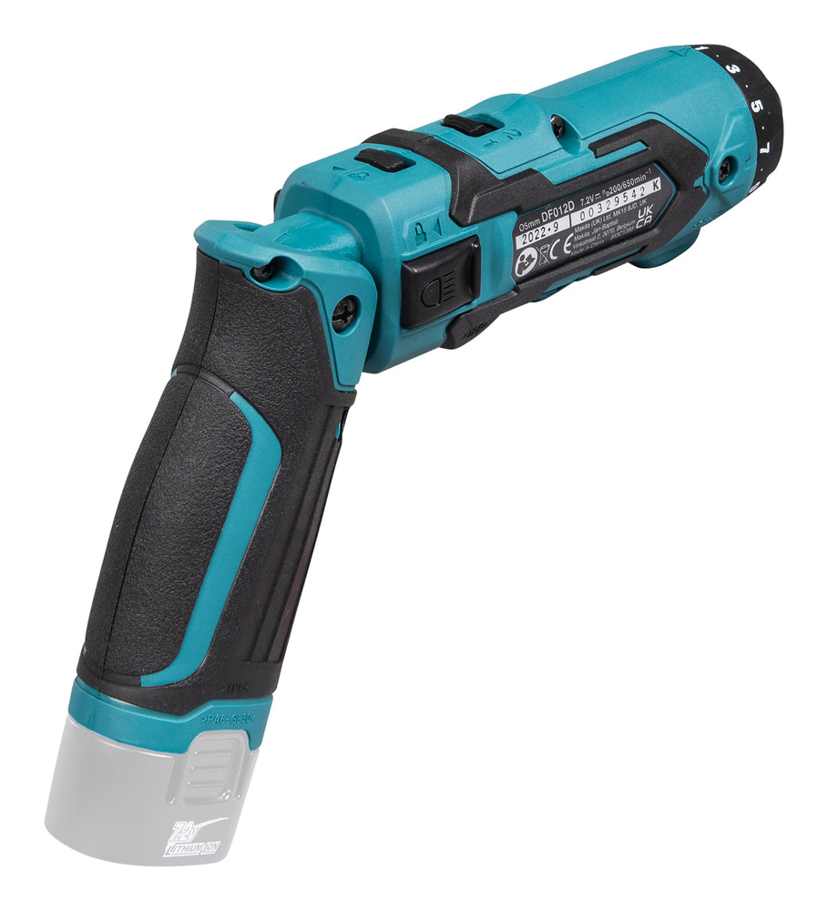 Makita Akku-Knickschrauber 7,2V | kompakt mit 21 Drehmomentstufen & 2-Gang-Getriebe - DF012DZ