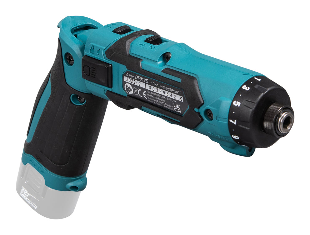 Makita Akku-Knickschrauber 7,2V | kompakt mit 21 Drehmomentstufen & 2-Gang-Getriebe - DF012DZ
