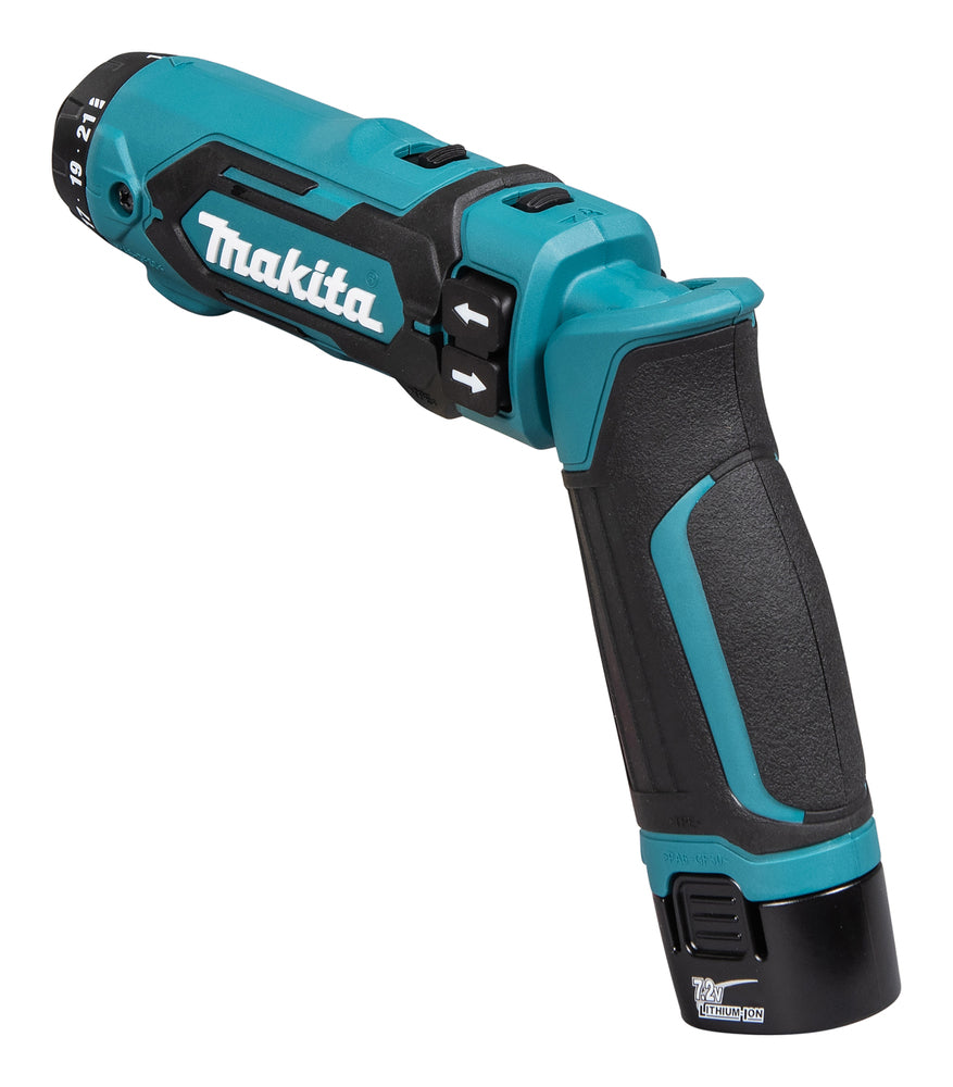 Makita Akku-Knickschrauber 7,2V | kompakt, leicht & präzise mit 21 Drehmomentstufen - DF012DSE