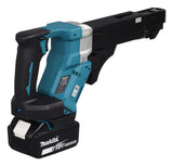 Makita Akku-Magazinschrauber 18V | Brushless mit Push-Drive, XPT & langer Schraubenführung (25–55 mm) - DFR551RTJ