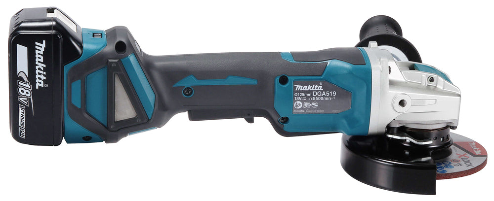 Makita Akku-Winkelschleifer 18V | 125 mm | X-LOCK | Brushless - DGA519RTJ