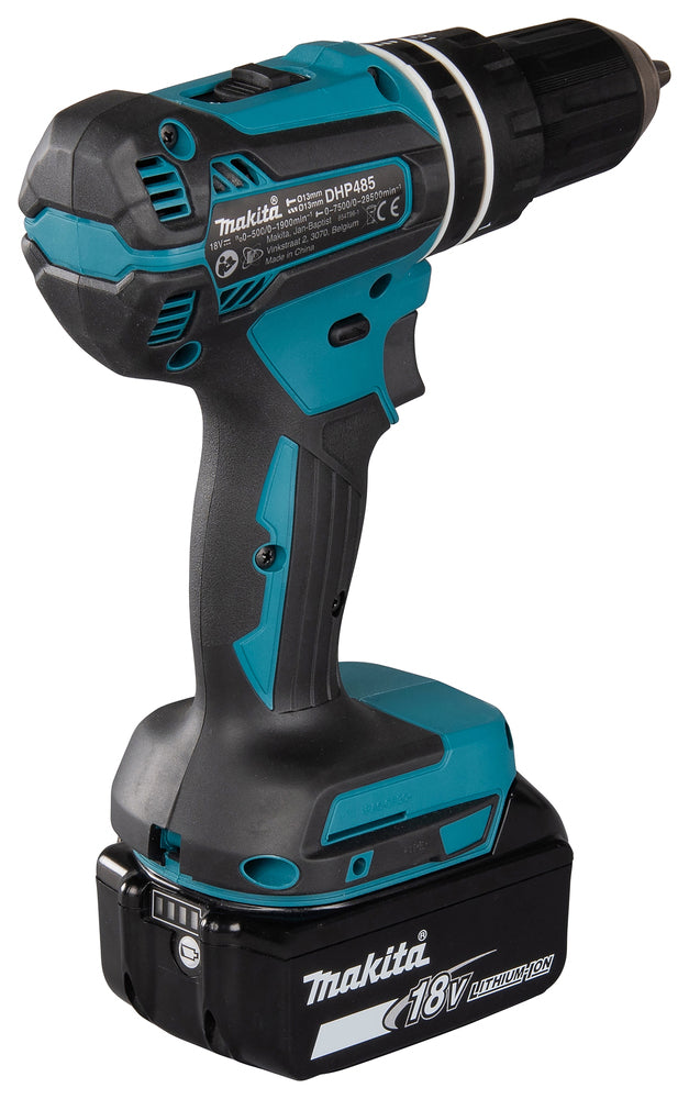 Makita Akku-Schlagbohrschrauber – 18V, 60 Nm Drehmoment, bürstenlos & robust - DHP485RTJ