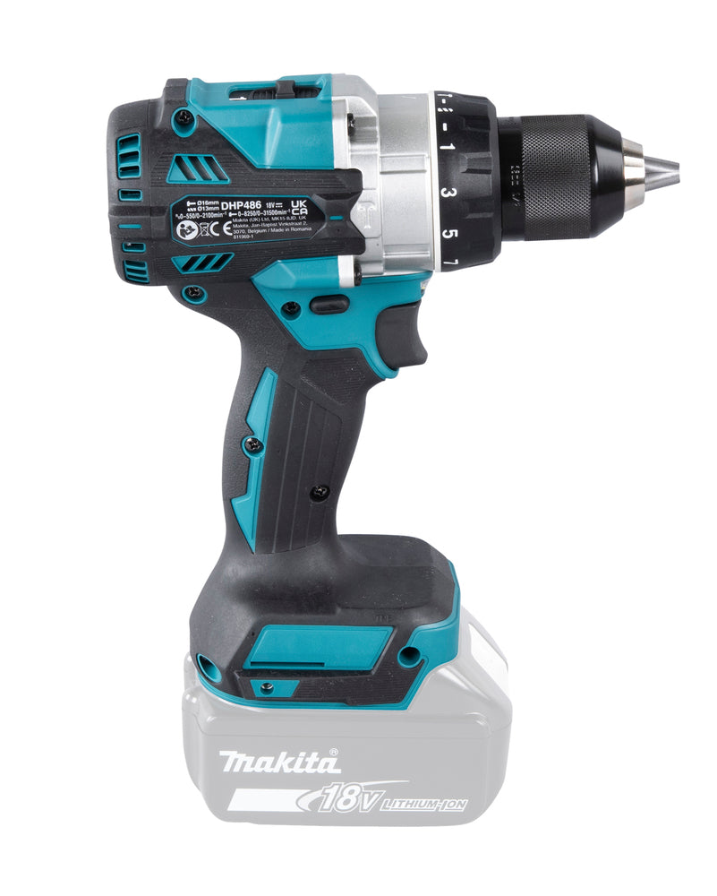 Makita Akku-Schlagbohrschrauber – 18V, 141 Nm Drehmoment, bürstenlos & kompakt - DHP486Z