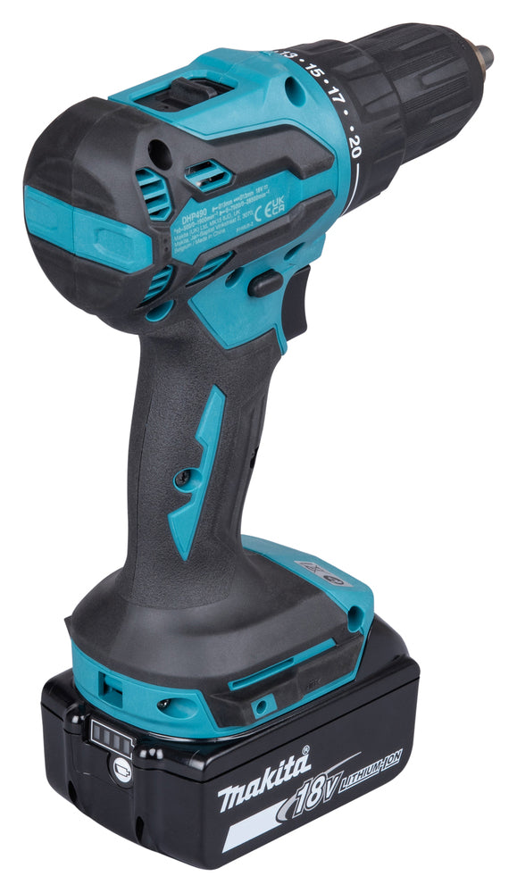 Makita Akku-Schlagbohrschrauber – 18V, 65 Nm Drehmoment, mit 2-Gang-Vollmetallgetriebe - DHP490RFX3