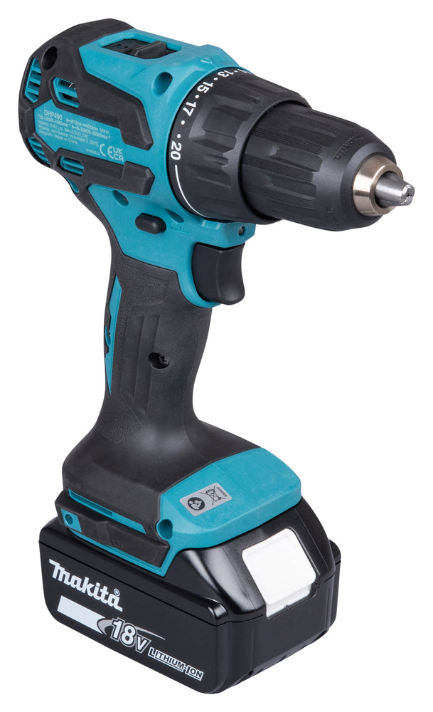 Makita Akku-Schlagbohrschrauber – 18V, 65 Nm Drehmoment, mit 2-Gang-Vollmetallgetriebe - DHP490RFX3