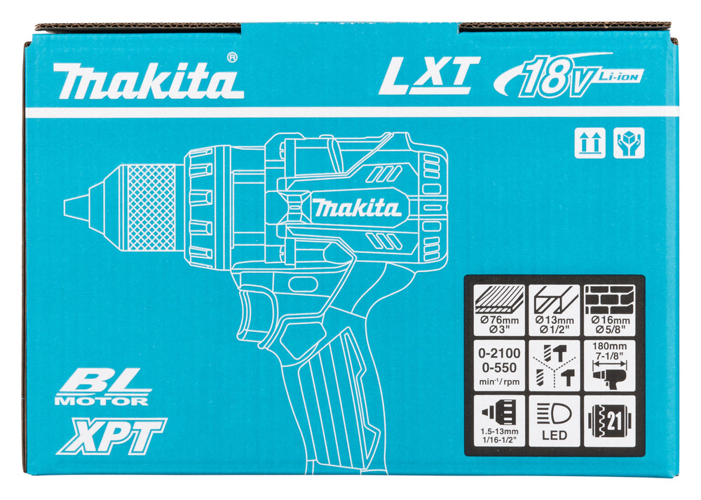 Makita Akku-Schlagbohrschrauber – 18V, 141 Nm Drehmoment, bürstenlos & kompakt - DHP492Z