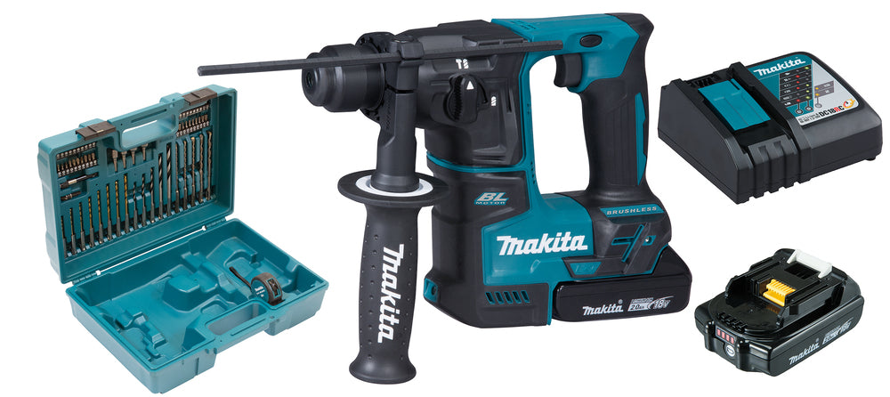 Makita Akku-Bohrhammer SDS-PLUS – 18V, kompakt & mit umfangreichem Zubehörset - DHR171RAX3