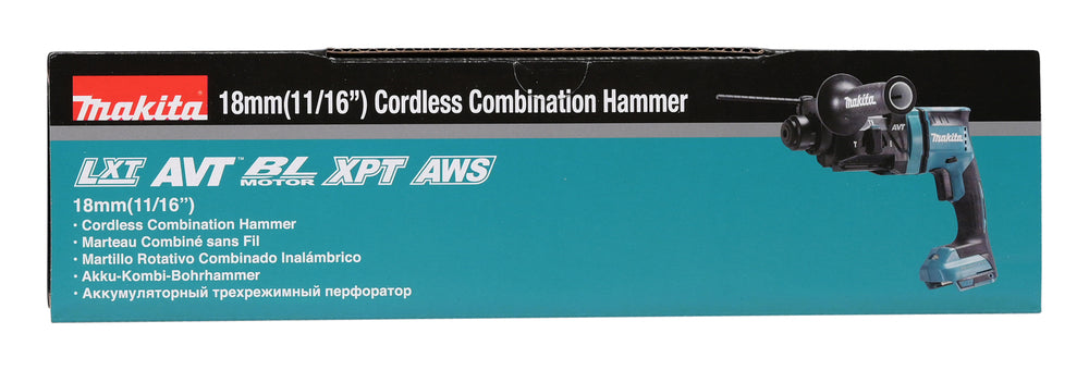 Makita Akku-Kombihammer SDS-PLUS – 18V, 1,7 J Schlagstärke, mit AWS & AVT - DHR182Z