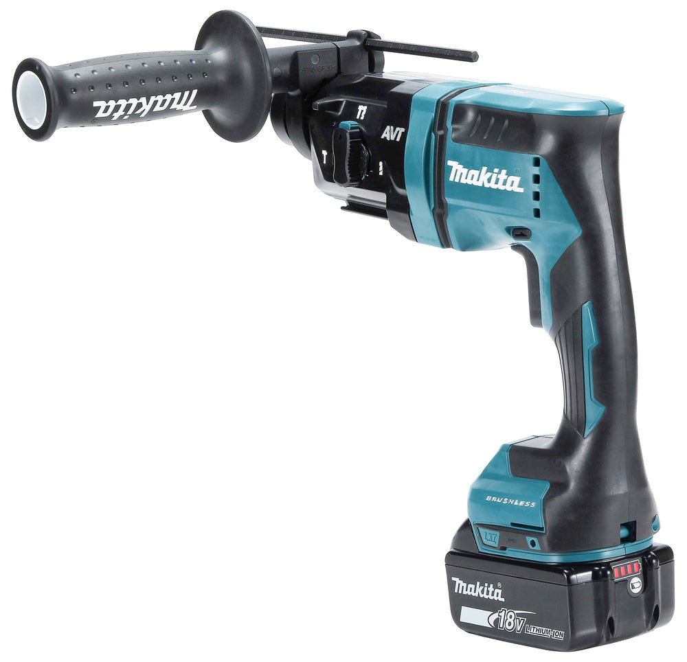 Makita Akku-Bohrhammer SDS-PLUS – 18V, kompakt mit integrierter Staubabsaugung & AVT - DHR182RTWJ