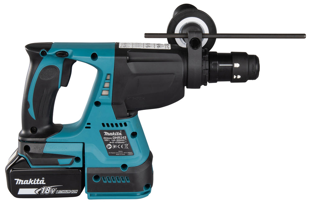Makita Akku-Kombihammer SDS-PLUS – 18V, 2,0 J Schlagstärke, mit Rutschkupplung & Staubabsaugung - DHR243RTJW