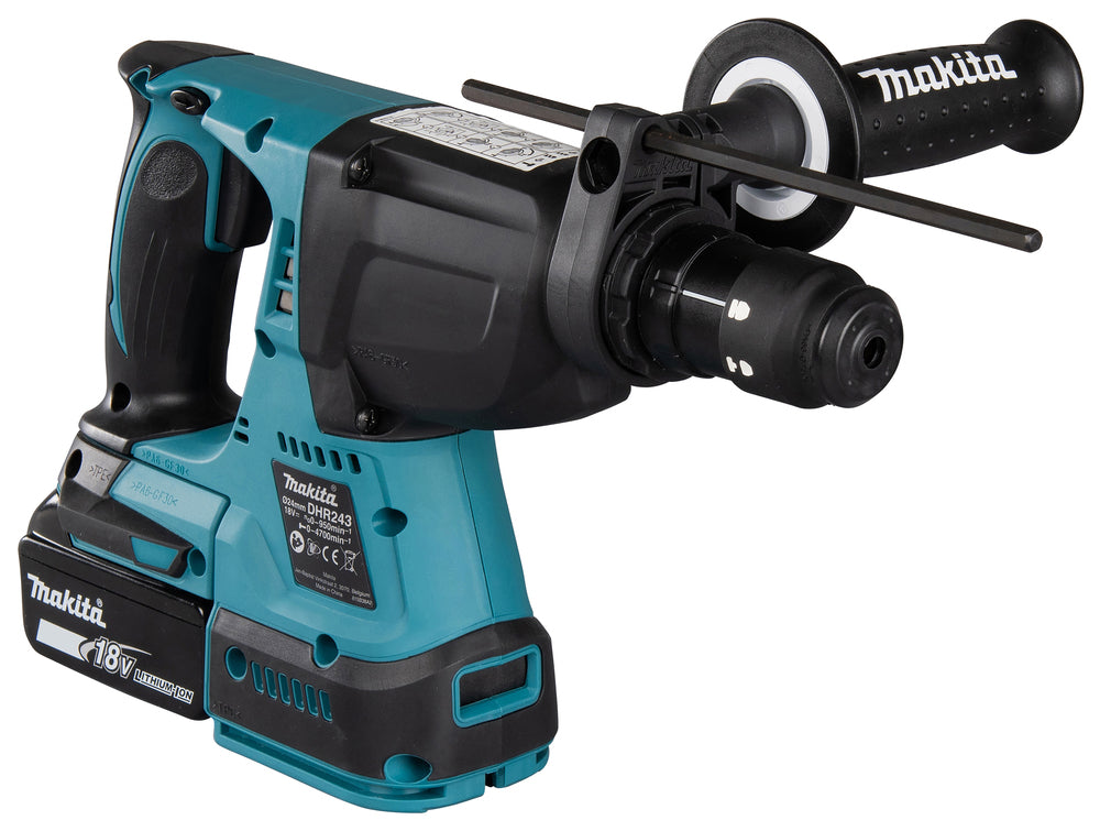 Makita Akku-Kombihammer SDS-PLUS – 18V, 2,0 J Schlagstärke, mit Rutschkupplung & Staubabsaugung - DHR243RTJW