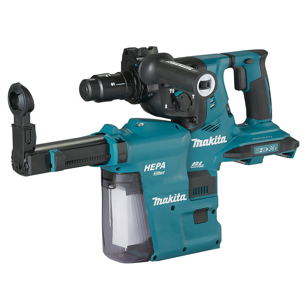 Makita Akku-Kombihammer SDS-PLUS – 36V (2x18V), inkl. Staubabsaugung & AWS-Funkadapter - DHR283ZWJU