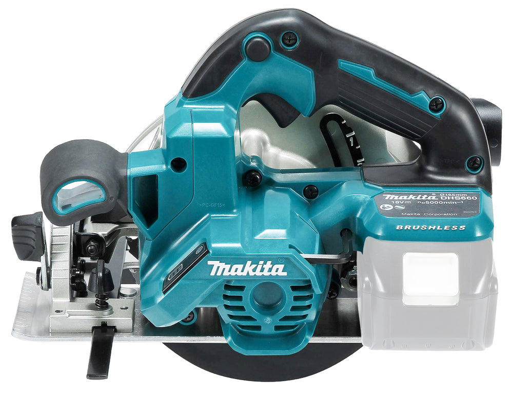 Makita Akku-Handkreissäge 165 mm – 57 mm Schnitttiefe, ADT & LED - DHS660Z