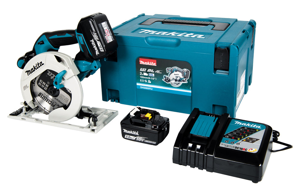Makita Akku-Handkreissäge 165 mm – 57 mm Schnitttiefe, ADT & LED - DHS680RTJ