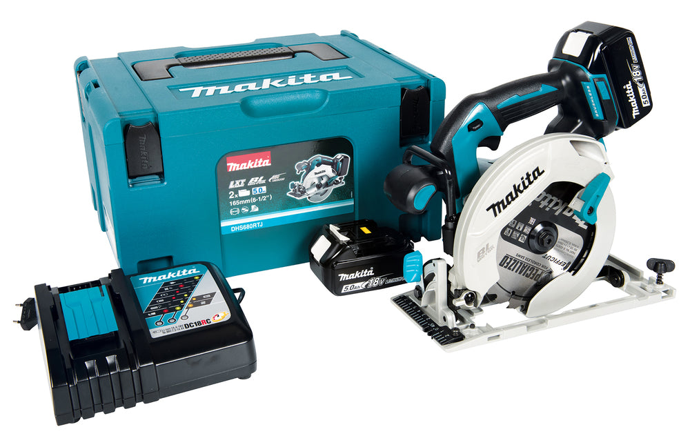 Makita Akku-Handkreissäge 165 mm – 57 mm Schnitttiefe, ADT & LED - DHS680RTJ
